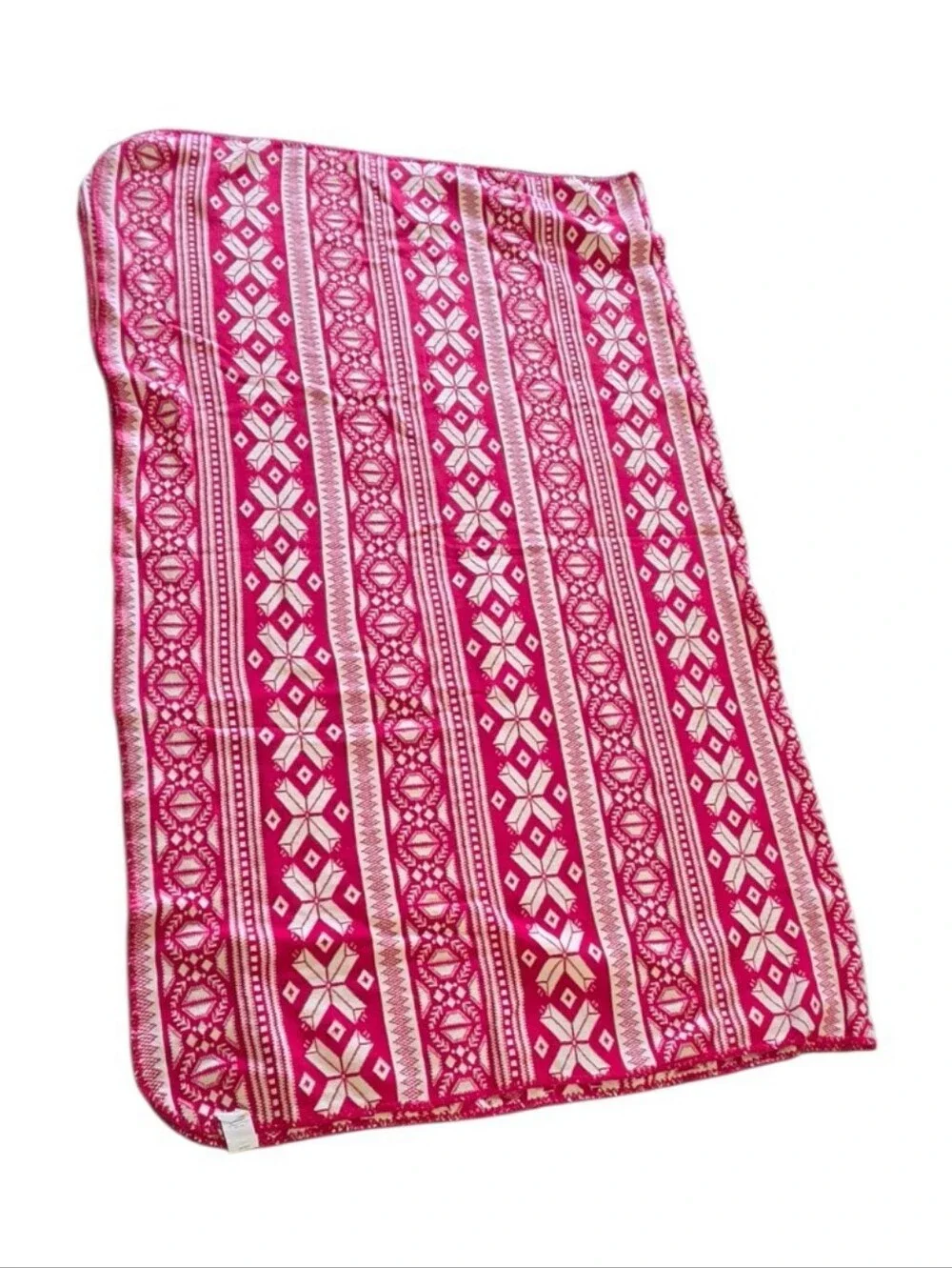 Red & Cream Nordic Snowflake Cotton Throw Blanket 47